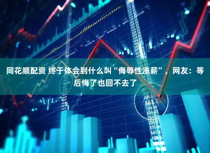 同花顺配资 终于体会到什么叫“侮辱性涨薪”，网友：等后悔了也回不去了